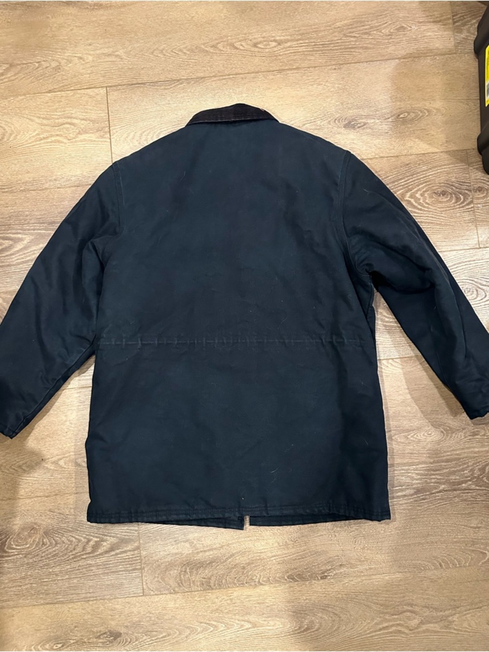 Vintage Tough Duck Men's Black Field Jacket with Brown Corduroy Collar - Picture 6 of 8
